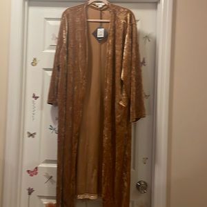 Women’s gold velvet duster NWT